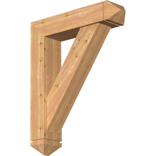 Ekena Millwork Traditional Arts and Crafts Smooth Bracket w/ Offset Brace, Western Red Cedar, 7 1/2"W x 32"D x 40"H BKT0806X32X40TRA03SWR - main